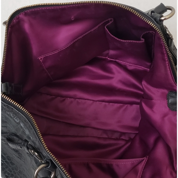 COACH - ASHLEY BLACK CROC EMBOSSED LEATHER SATCHEL - Picture 13 of 13